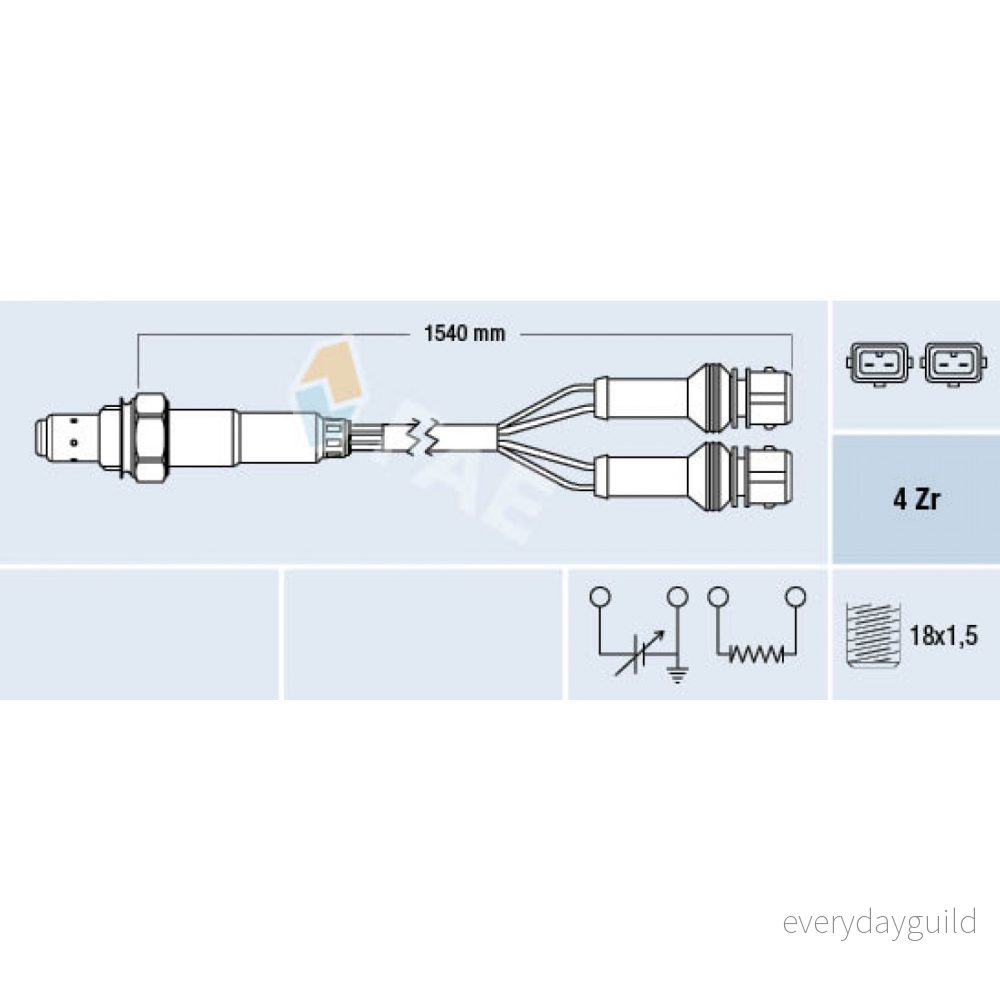 FAE 77127 Sonde lambda de régulation PEUGEOT: 306 3/5 portes, Cabriolet, 405 II Berline, CITROËN: ZX C15 Van, AX, FIAT: Ulysse I 8435050618585