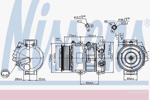 Kompressor, klimatanläggning Nissens 89516 5707286367197