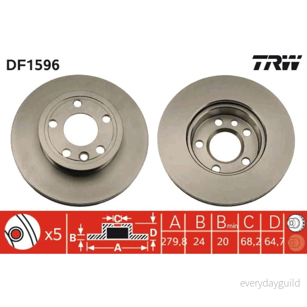 Bromsskiva TRW DF1596 3322937076055