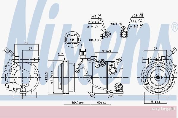 Kompressor, klimatanläggning Nissens 890241 5707286412903