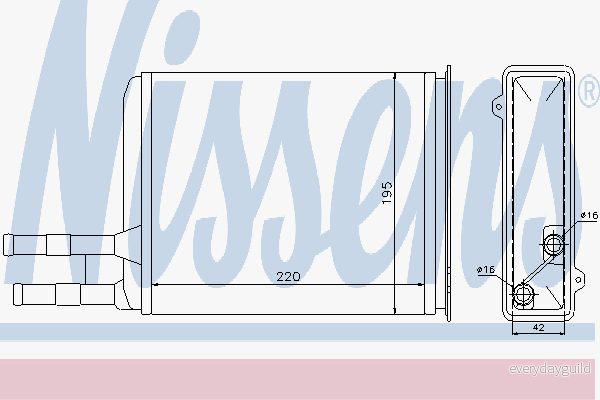 Värmeväxlare, kupévärmare Nissens 73984 5707286235137