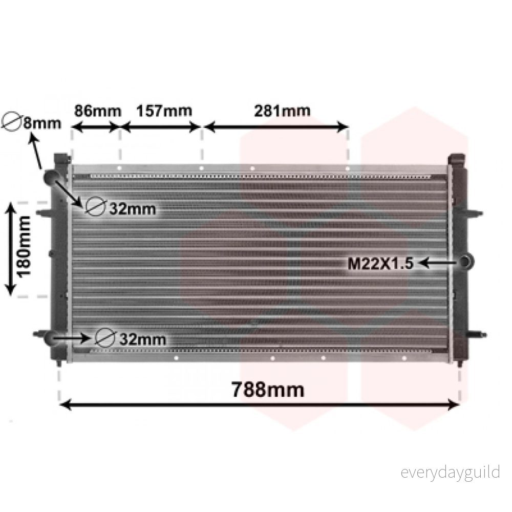 VAN WEZEL 58002114 Radiateur du moteur Aluminium 720 355 32 ailettes jointes mécaniquement VOLKSWAGEN: TRANSPORTER 4, 4 Bus 5410909123963