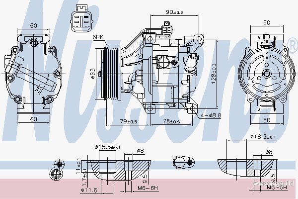 Kompressor, klimatanläggning Nissens 890036 5707286377769