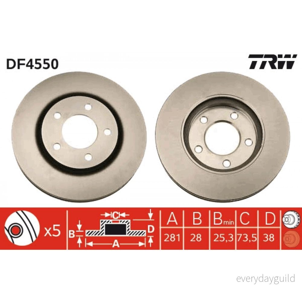 Bromsskiva TRW DF4550 3322937475070