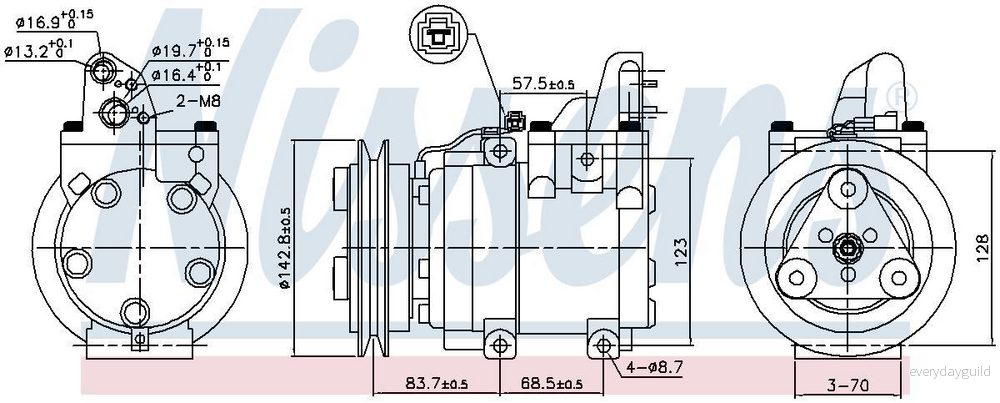 Nissens 890059 Kompressor HS15 12V PAG 46 R134a 5707286383302