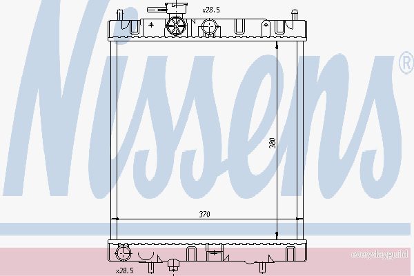 NISSENS 62954 radiateur du moteur Aluminium 380 370 22 Grille de soudée NISSAN: MICRA 2