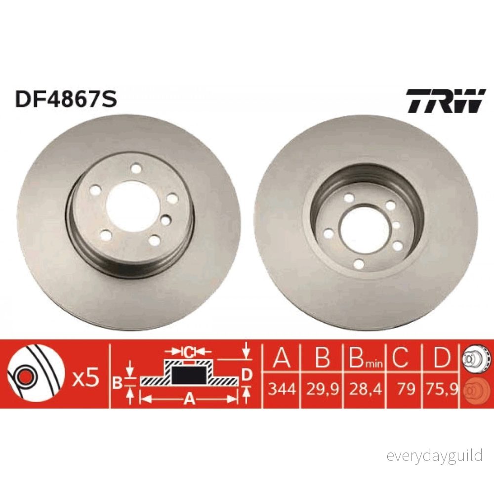 Bromsskiva TRW DF4867S 3322937941674