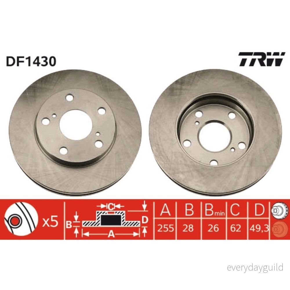 Bromsskiva TRW DF1430 3322937133307