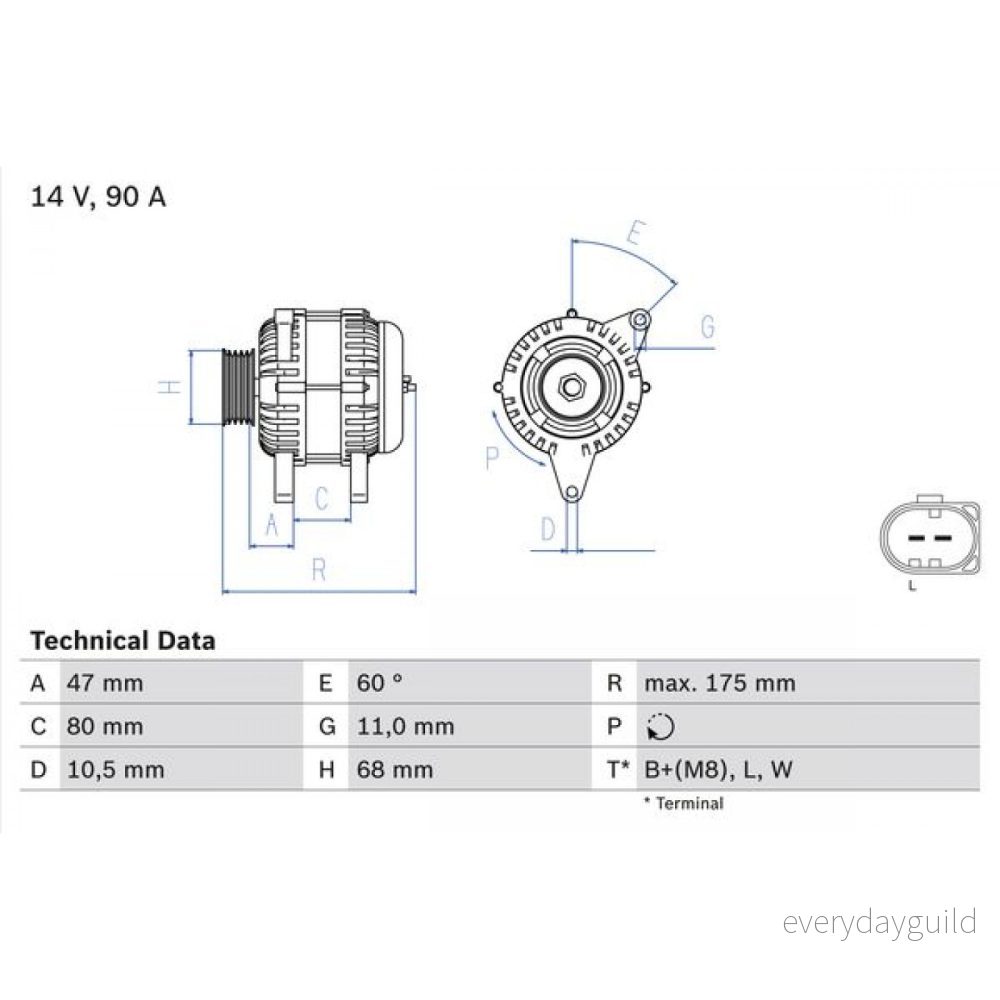 BOSCH 0 986 042 670 Alternateur 14V 90A RENAULT TRUCKS: Mascott Сamion à Plateau / Сhâssis, Van Break