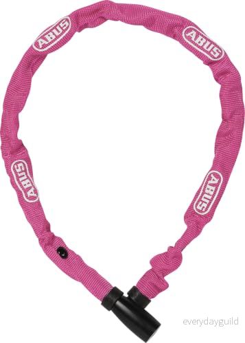 ABUS 1500 nät kedjelås specialstål cykellås 4 mm tjock rund kedja säkerhetsnivå 3 60 cm korall, rosa (korall) 4003318578953