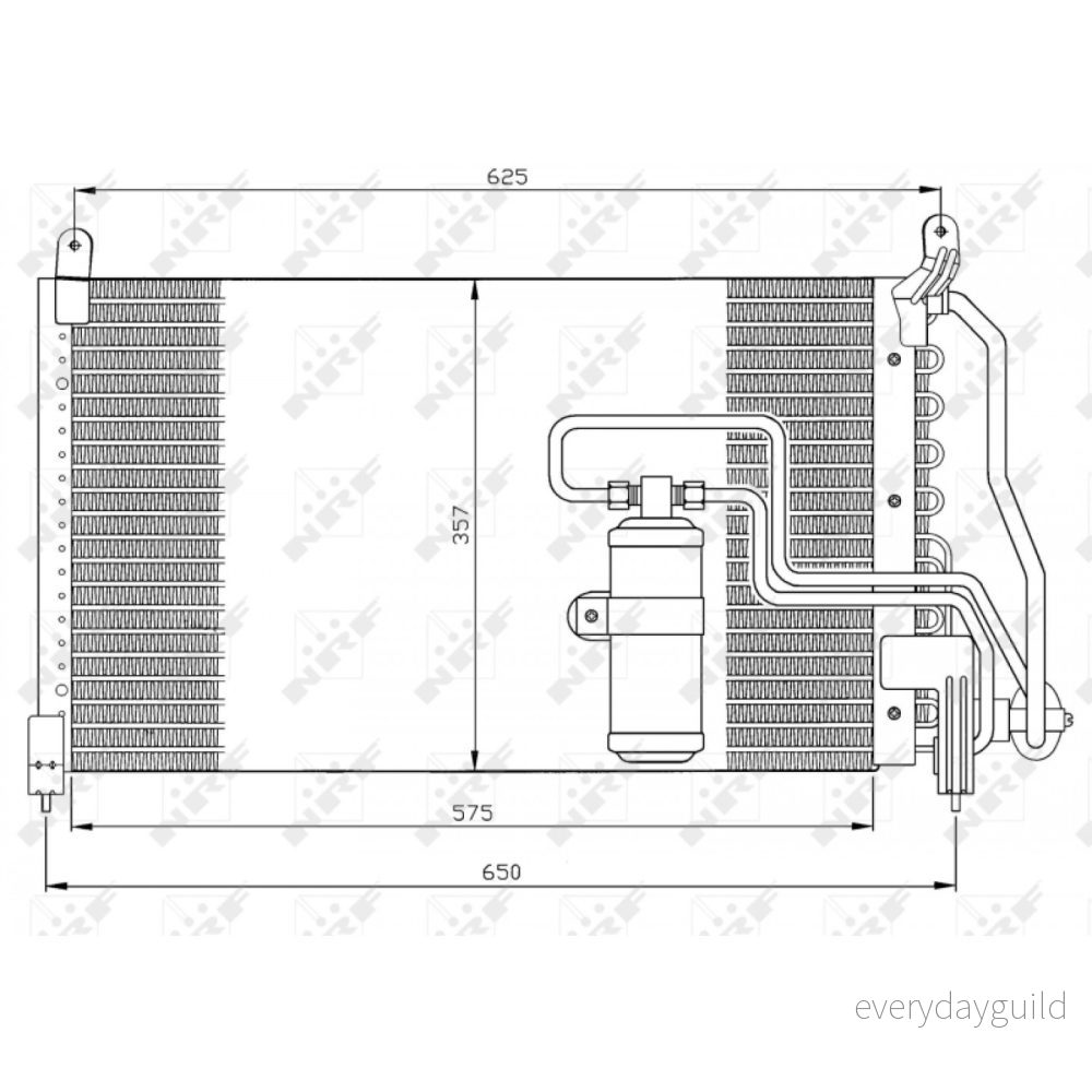 NRF 35134 Condenseur De Clim avec déshydrateur 11,7 Aluminium 650 OPEL: Calibra A 8718042020475