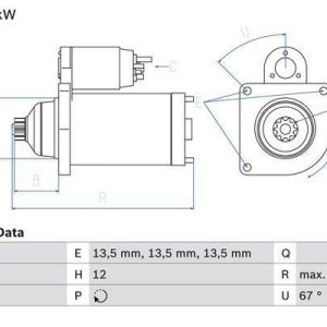 BOSCH 0 986 022 250 Démarreur 24V 6kW 12 50, 30 links 92mm 4047024194564 BOSCH 0 986 022 250 Démarreur 24V 6kW 12 50, 30 links 92mm 4047024194564