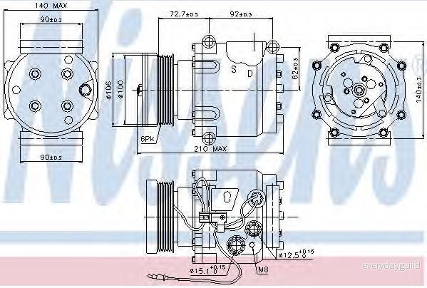 Kompressor, klimatanläggning Nissens 89066 5707286349391