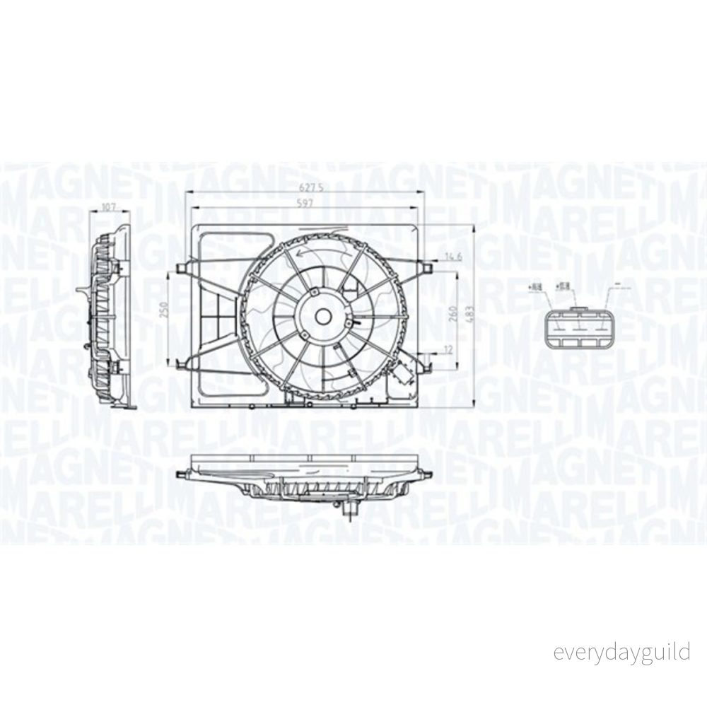 Magneti Marelli Fläktar 420mm 12V 110W - 069422796010