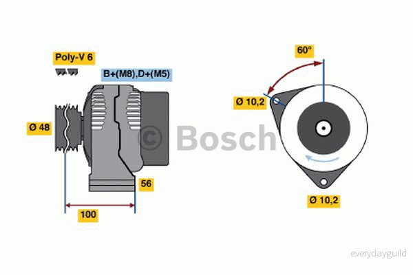 BOSCH 0 986 038 160 Alternateur 14V 90A MERCEDES BENZ: Classe C Berline, ML, SLK 3165141158670