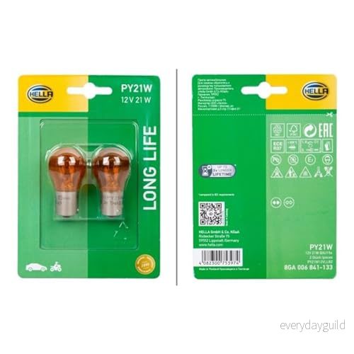 HELLA 8GA 006 841 133 Ampoule, feu clignotant 12 21 PY21W BAU15s Halogène avant et arrière NISSAN: MICRA 3, MERCEDES BENZ: Classe E Berline 4082300753974