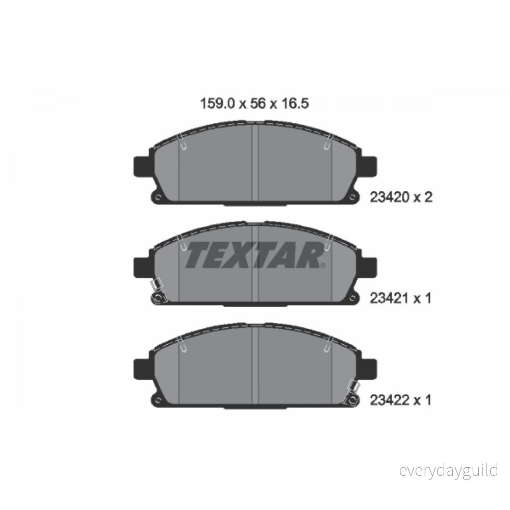 TEXTAR 2342001 Jeu de plaquettes frein avec indicateur d'usure NISSAN: X Trail, Serena, ACURA: MDX 4019722245954