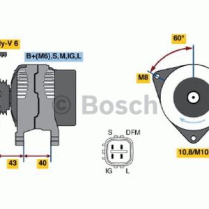 BOSCH 0 986 046 110 Alternateur 14V 90A TOYOTA: Auris 5 portes, Corolla Verso, IX 3/5 portes BOSCH 0 986 046 110 Alternateur 14V 90A TOYOTA: Auris 5 portes, Corolla Verso, IX 3/5 portes