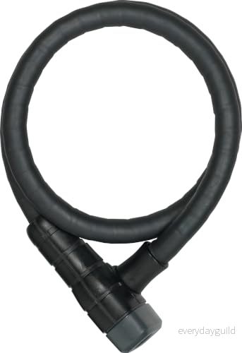 ABUS Panzerkabelschloss Steel O Flex Microflex 6615K mit SCMU Halter Kabelschloss aus Stahlkabel Panzer Stahlhülsen Sicherheitslevel 5 85 cm, black, 134081 4003318134081