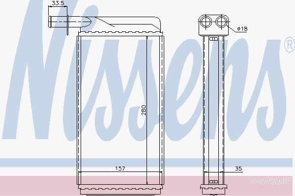 NISSENS 73385 Värmeväxlare, Kupévärmare 5707286234550