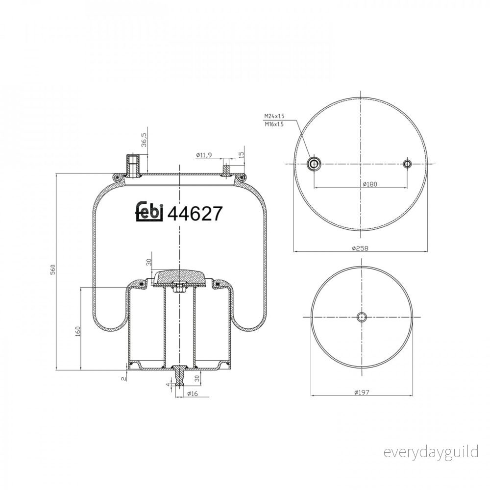 FEBI BILSTEIN 44627 Luftbälgar, luftfjädring 4027816446279
