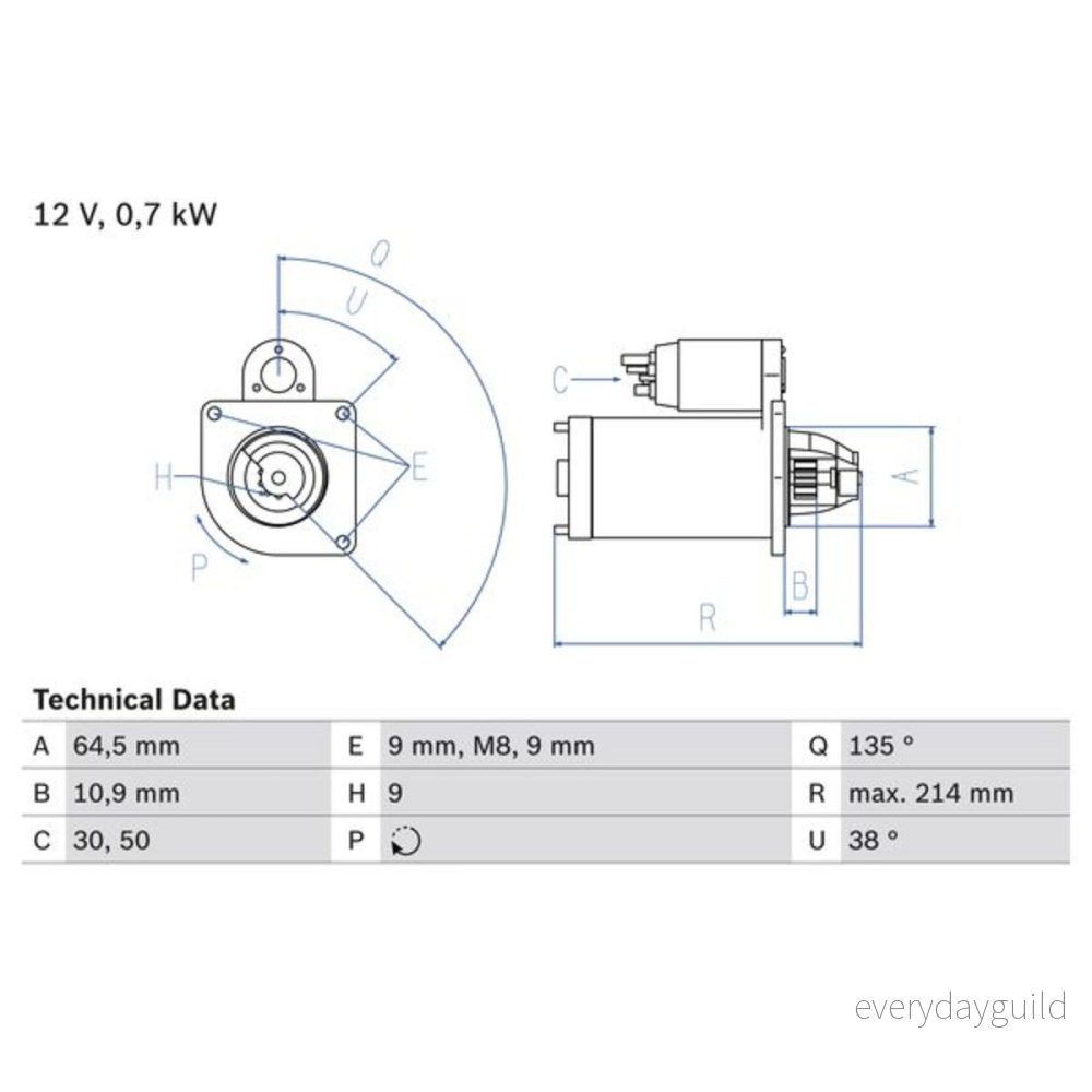 Startmotor Bosch 0 986 017 030
