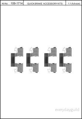 Tillbehörssats, skivbromsbelägg QUICK BRAKE 109 1714 5706021101355