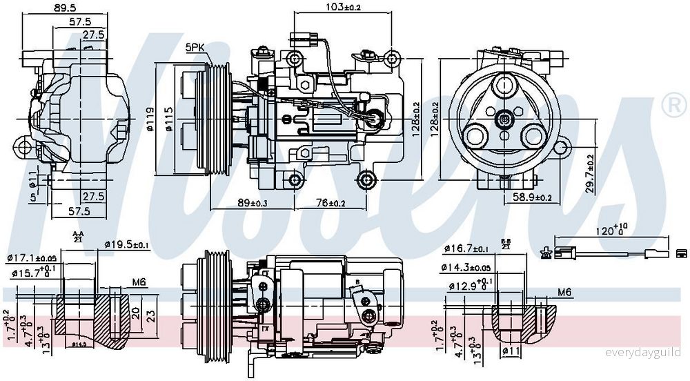 Kompressor, klimatanläggning Nissens 89351 5707286358607