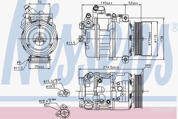 Kompressor, klimatanläggning Nissens 89214