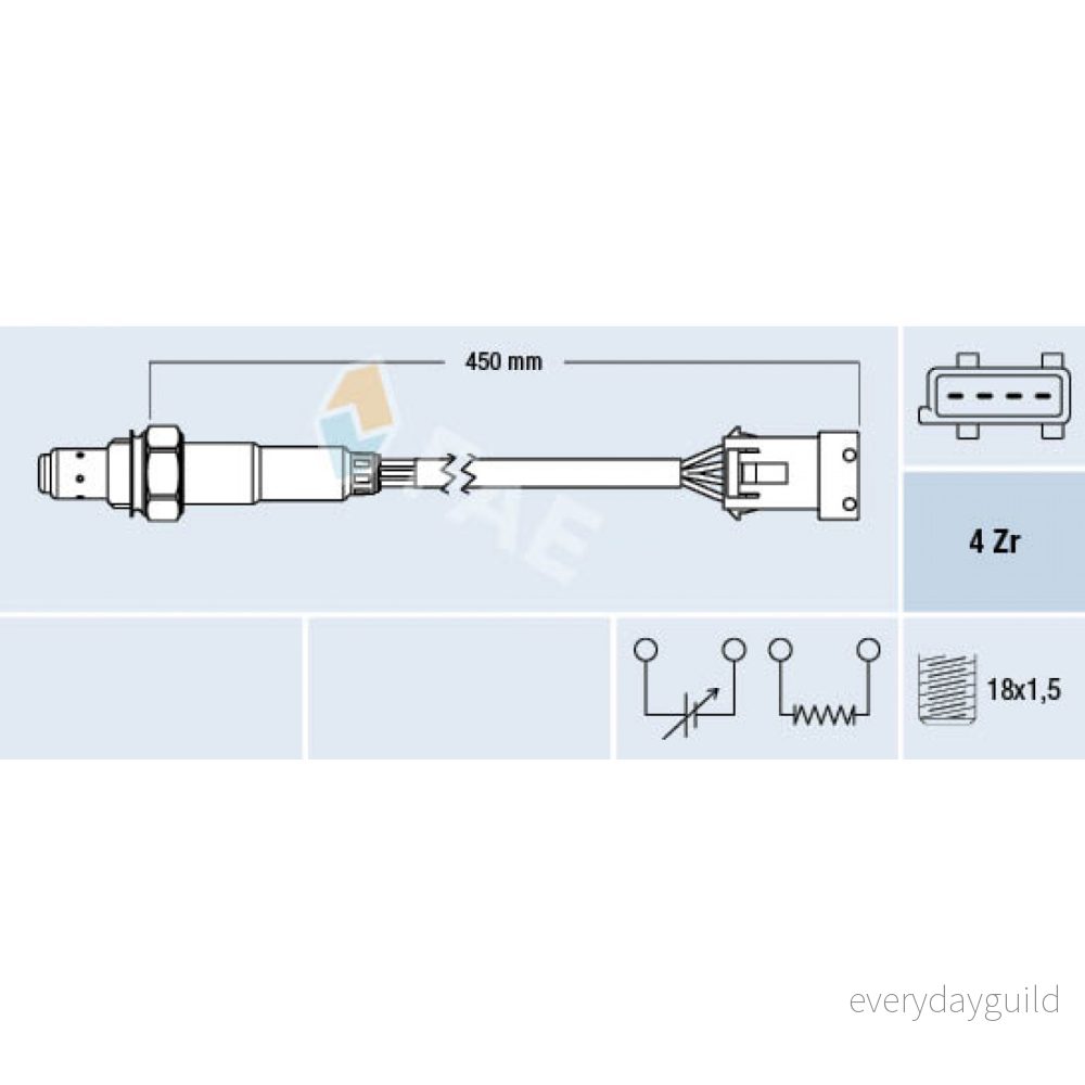 FAE 77433 Sonde lambda chauffé Bleu PEUGEOT: 207 3/5 portes, 208 I 308 II CITROËN: C3 II, DS3 3 C4 portes 8435050631829