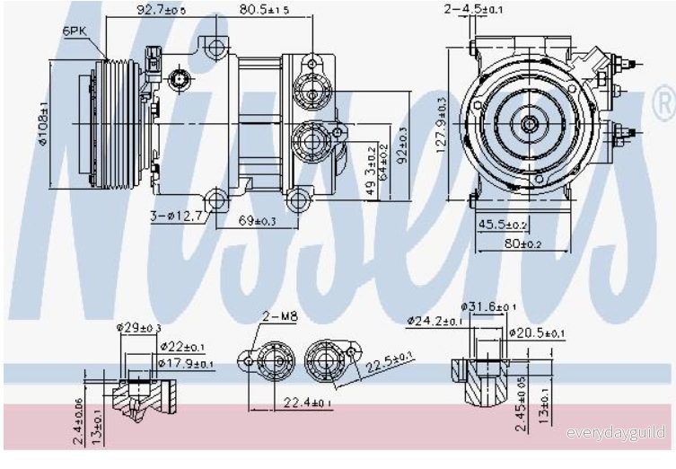 NISSENS 890179 Compresseur De Climatisation VS16 12 PAG 46 R 134a FORD: S Max Mk1, Galaxy Mk2 MPV, MONDEO 4 Turnier, VOLVO: V70 3, S80 II 5707286394452