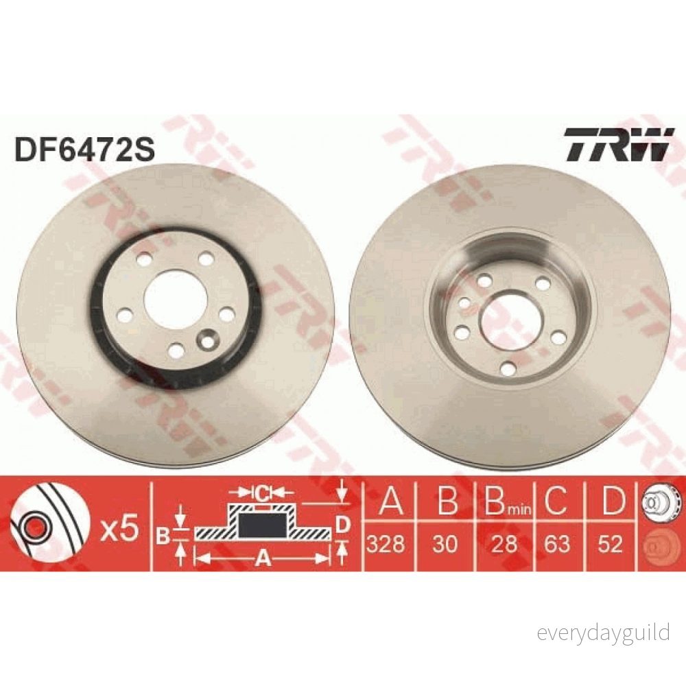 Bromsskiva TRW DF6472S 3322938175726