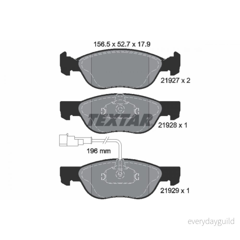 TEXTAR 2192701 Jeu de plaquettes frein avec contact du palpeur d'usure intégré FIAT: Punto II 3/5 portes, Barchetta, BRAVO 1, LANCIA: DELTA 2 4019722183287