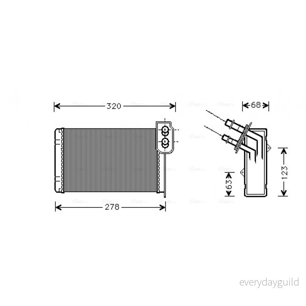 PRASCO RT6048 Radiateur De Chauffage RENAULT: CLIO 1, 19 I 3/5 portes, MEGANE 1 4045385038480