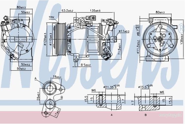 NISSENS 890653 Compresseur De Climatisation VCS14EC 12 PAG 46 R 134a RENAULT: CLIO 4, Captur, IV Break 5707286455023