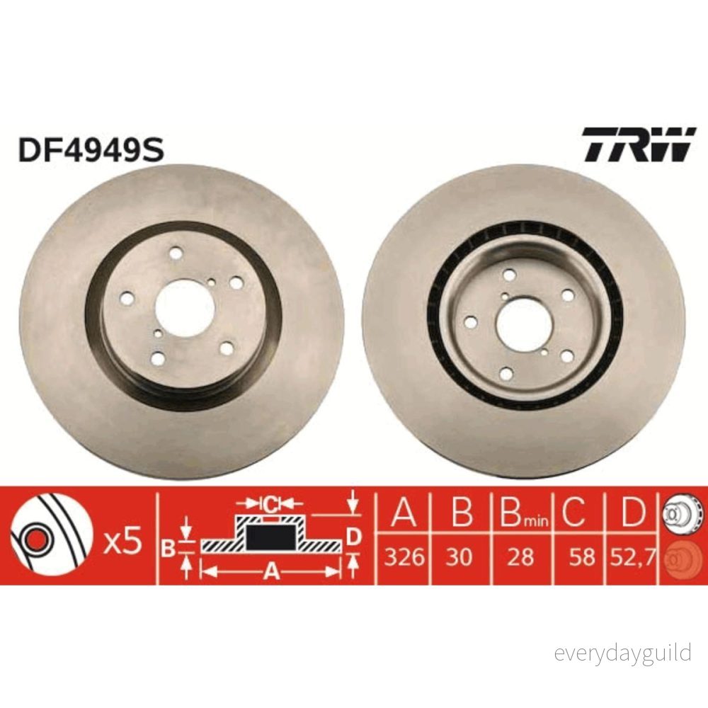 Bromsskiva TRW DF4949S 3322937951253