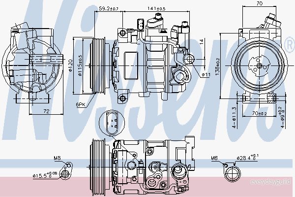 Kompressor, klimatanläggning Nissens 89415 5707286359154