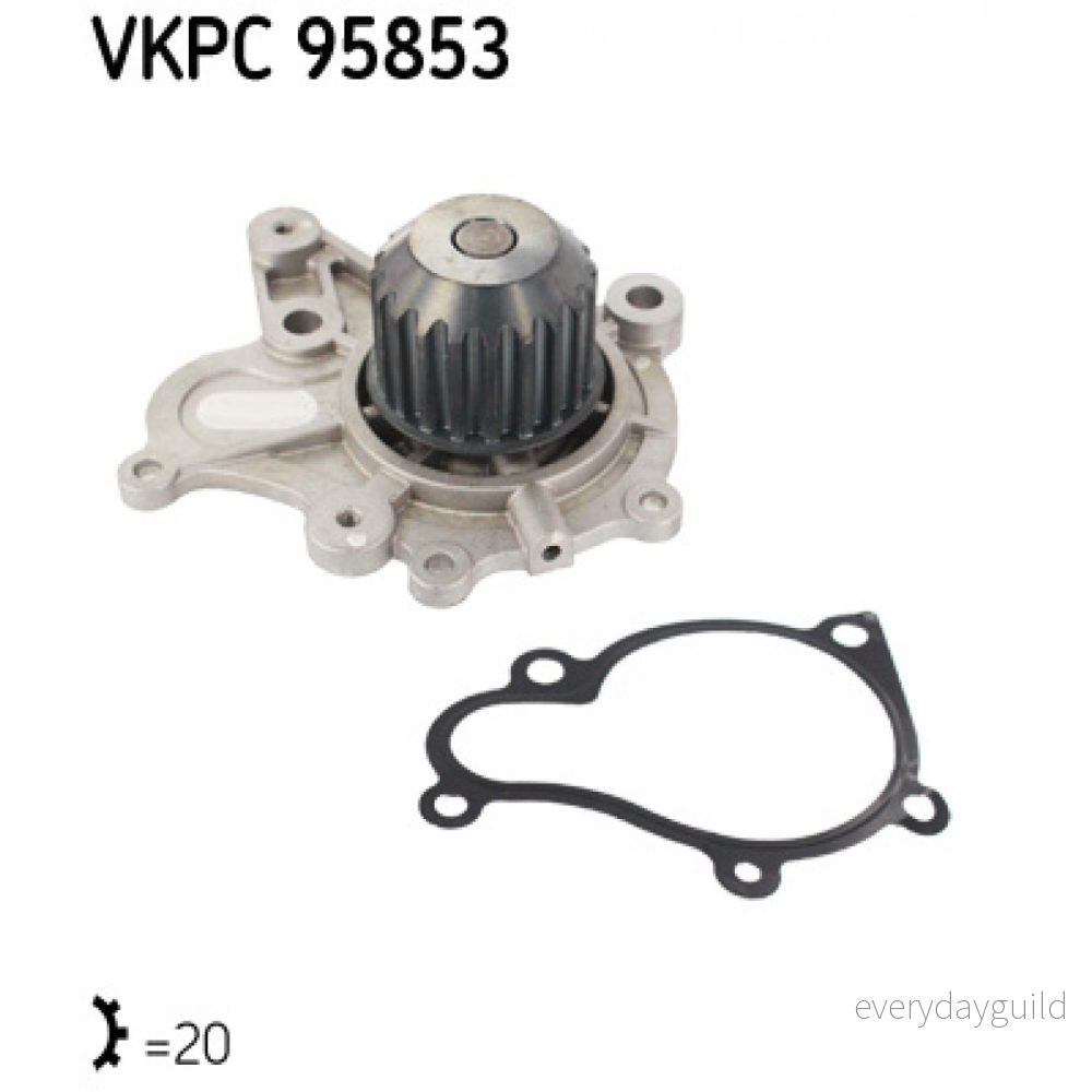 SKF VKPC 95853 Pompe à eau 20 avec joints Métal pour transmission par courroie de distribution HYUNDAI: Santa Fe I, Trajet, Getz, KIA: Sportage II 7316572388198