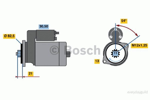 BOSCH 0 986 020 591 Démarreur 12 2,7 11 TOYOTA: Land Cruiser Prado 90, HILUX 3 Pick up, 120 3165143561126