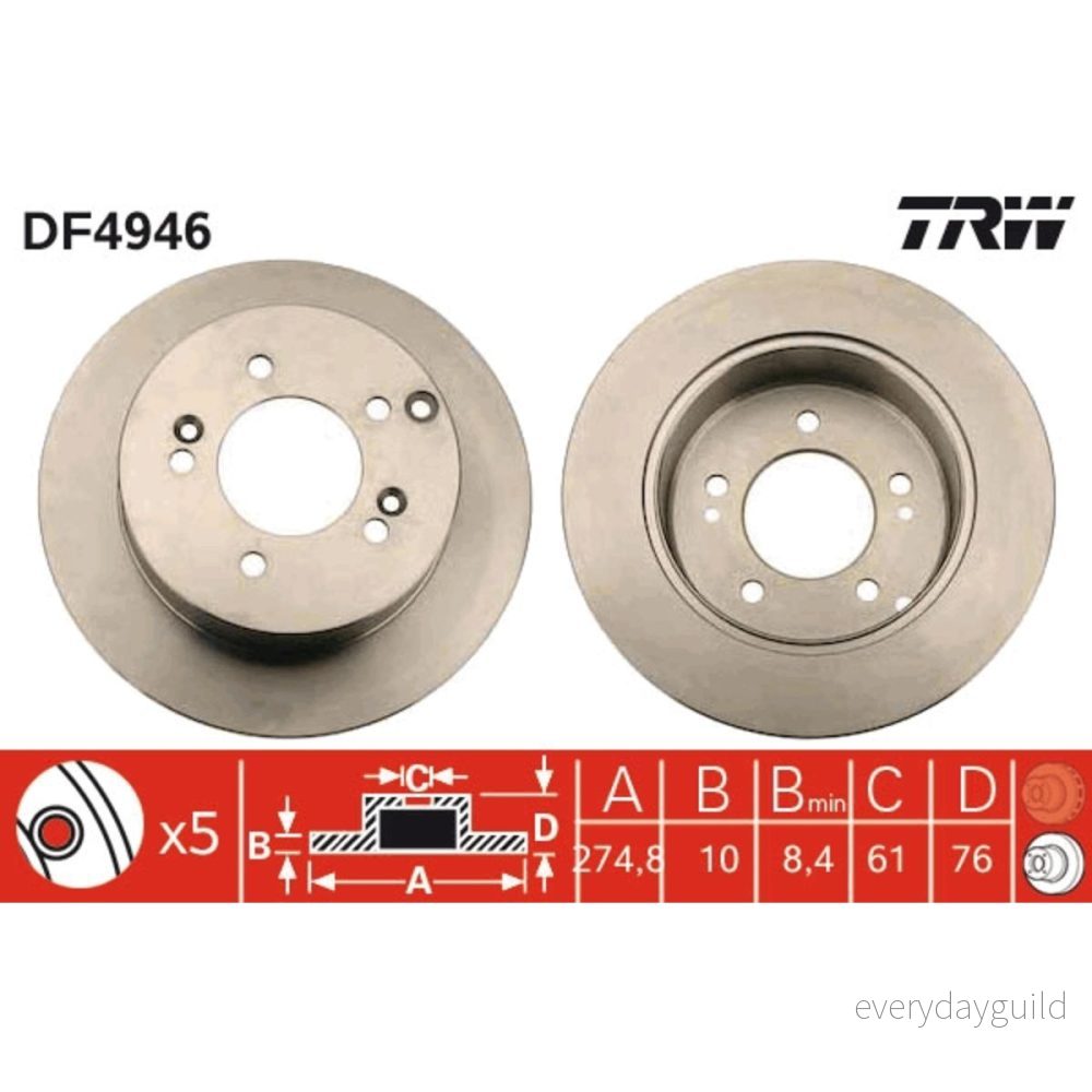 Bromsskiva TRW DF4946 3322937951222