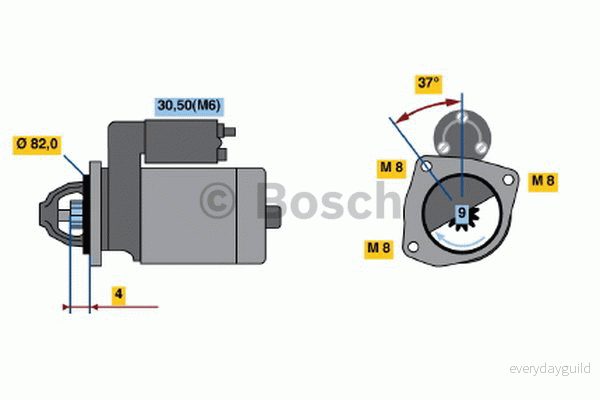 Bosch Startmotor 0 986 021 640 4047024177857